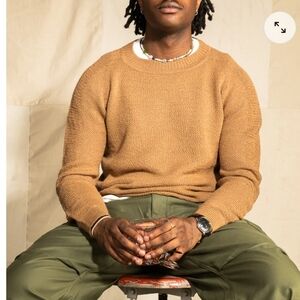 Indi + Ash Santi Sweater - Undyed Baby Alpaca Camel Size 4 Or LARGE